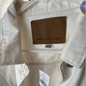 American Eagle Outfitters Cream Jean Jacket